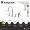 Kingston Brass Double-Handle Widespread Kitchen Faucet with Knurled Handle and Brass Sprayer, Antique Brass KS8723KNLBS - alternate 4