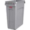Rubbermaid Commercial Slim Jim 16 gal Rectangular Slim-Profile Plastic Can, Gray, None, Plastic, 11 in 1971258 - alternate 1