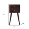Homeroots 22" Brown Solid Wood Square Two Drawer Nightstand 651798 - alternate 3