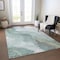 Homeroots 5' X 8' Teal Blue And Aqua Abstract Washable Indoor Outdoor Area Rug 611388 - alternate 4