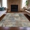 Homeroots 10' X 14' Pewter Khaki And Charcoal Abstract Washable Indoor Outdoor Area Rug 630788 - alternate 2