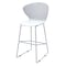 Homeroots Set of Two 26" White and Silver Heavy Duty Plastic and Metal Low Back Counter Height Bar Chairs, 2PK 555093 - alternate 2