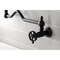 Kingston Brass Wall Mount Pot Filler Faucet with Knurled Handle, Oil Rubbed Bronze KS2105RKZ - alternate 2