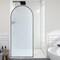 Anzzi Ember Series 74x 34in Framed Arch Fixed Shower Screen Door, Matte Black, 8mm Tempered Fluted Glass SD-AZ18-01MB-FL - alternate 1