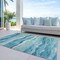 Homeroots 10' X 14' Turquoise Striped Washable Indoor Outdoor Area Rug 608135 - alternate 3