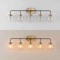 Jonathan Y Caleb 38" 5-Light Contemporary Transitional Iron/Glass LED Vanity Light, Brass Gold/Black JYL9555A - alternate 2