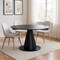 Homeroots 51" Black Stone and Metal Self-Storing Leaf Pedestal Base Round Top Extendable Dining Table 555192 - alternate 2