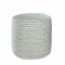 Homeroots 20in Blue Polyester Round Geometric Indoor Outdoor Pouf Ottoman 517440 - alternate 2