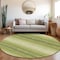 Homeroots 8' Lime Green Ivory And Black Round Abstract Washable Indoor Outdoor Area Rug 599978 - alternate 4