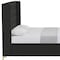 Homeroots Black Velvet Upholstered Queen Bed Frame 544804 - alternate 3