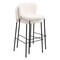 Homeroots Set of Two 29" Cream And Black Faux Leather And Steel Bar Height Bar Chairs 555723 - alternate 2