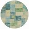 Homeroots 8' Blue Round Geometric Washable Indoor Outdoor Area Rug 608264 - alternate 6