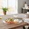 Smarty Had A Party 7.5" Clear with Gold Rim Organic Round Plastic Appetizer/Salad Plates, 120PK 937CLG-CASE - alternate 1