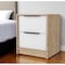 Homeroots 19" White And Natural Wood Two Drawer Nightstand 534907 - alternate 2