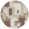 Homeroots 8' Brown Ivory And Taupe Round Geometric Washable Indoor Outdoor Area Rug 613201 - alternate 4