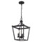 Vaxcel Cottage Grove 3-Light Matte Black Traditional Open Cage Lantern Pendant Light P0477 - alternate 1