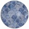 Homeroots 8' Denim Blue And Gray Round Abstract Washable Indoor Outdoor Area Rug 577663 - alternate 2