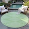 Homeroots 8' Mint Green And Ivory Round Geometric Washable Indoor Outdoor Area Rug 598594 - alternate 4