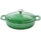 Megachef 2 Quart Round Enameled Cast Iron Braiser Pan in Green MG-BRS22G - alternate 3