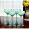 Homeroots Set of Four Green Crystal Shallow Bowl Stemmed Coupe 485963 - alternate 2