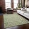 Homeroots 9' X 12' Sage And Ivory Geometric Washable Indoor Outdoor Area Rug 613751 - alternate 3