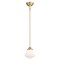 Vaxcel Huntley LED Compatible Gold Brass Farmhouse Mini Pendant Ceiling Light White Schoolhouse Glass P0402 - alternate 1