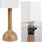Jonathan Y Lisbet 21" Mid-Century Modern Tubular Gourd Resin LED Table Lamp w/Octagonal Shade, Light Brown Wood JYL1160C - alternate 3
