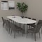 Skutchi Designs Racetrack Conference Table With Power Unit, 48 in W, 144 in L, Ivory HAR-RAC-48X144-DOU-K458-NA - alternate 2