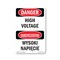 Signmission Safety Sign, OSHA Danger, 14" Height, High Voltage Bilingual, D-1014-VP-1327 OS-DS-D-1014-VP-1327 - alternate 1