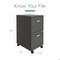 Space Solutions 14.25 in W 2 Drawer Mobile Vertical File Cabinet, Metallic Charcoal 22616 - alternate 4