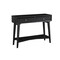 Homeroots 42" Black Floor Shelf Console Table With Shelves And Drawers 524159 - alternate 1