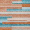 Homeroots 8' X 10' Orange Teal Blue And Salmon Striped Washable Indoor Outdoor Area Rug 613311 - alternate 3