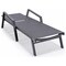 Leisuremod Marlin Patio Chaise Lounge Chair with Armrests in Black Aluminum Frame, Black, 2PK MLABL-77BL2 - alternate 6