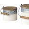 Homeroots Set Of Three Rustic White Metal Storage Cans, 3PK 392587 - alternate 3