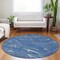 Homeroots 8' Blue Ivory And Gold Round Abstract Washable Indoor Outdoor Area Rug 601046 - alternate 3