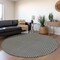 Homeroots 8' Black And Ivory Round Geometric Washable Indoor Outdoor Area Rug 594445 - alternate 4