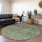 Homeroots 8' Olive Green And Beige Round Floral Washable Indoor Outdoor Area Rug 605731 - alternate 2