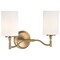 Nuvo Liam, 2 Light Vanity, Burnished Brass, White Opal Glass 60/8202 - alternate 2