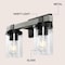 Jonathan Y Bungalow 15" 2-Light Iron/Seeded Glass Rustic Farmhouse LED Vanity Light, Black/Gray Oak Wood Finish JYL7508B - alternate 4