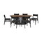 Homeroots Seven Piece Brown and Black Oval Dining Set with Six Chairs 571733 - alternate 3