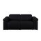 Homeroots 73in Black Italian Leather Power Reclining Loveseat 720484 - alternate 1