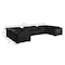 Homeroots Black Italian Leather Power Reclining U Shaped Eight Piece Corner Sectional With Console 632569 - alternate 2