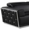 Homeroots 89" Black And Silver Leather Sofa 551593 - alternate 3