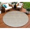 Homeroots 8' Beige And Ivory Round Ombre Washable Indoor Outdoor Area Rug 595783 - alternate 1