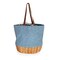 Picnic Time Family Of Brands Coronado Canvas and Willow Basket Tote, Chambray with Beige Accents 203-00-138-000-0 - alternate 1