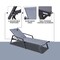 Leisuremod Marlin Patio Chaise Lounge Chair with Armrests in Black Aluminum Frame, Dark Grey MLABL-77DGR - alternate 4