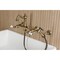 Kingston Brass Two-Handle Wall Mount Bridge Kitchen Faucet with Brass Sprayer, Antique Brass KS2443PLBS - alternate 2