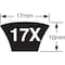 Gates V-Belt, Metric Power V-Belts, 17X875LI, 17X, Ethylene Elastomeric, 37 in, 17-mm Top Width 17X875LI - alternate 2