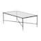 Homeroots 28" Clear And Brown Glass And Aluminum Coffee Table 565088 - alternate 7