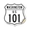 Signmission Washington Route Marker Shield Sign Us 1, 18 Inch X 18 Inch, Vinyl Decal SHI-D-18-475 - alternate 1